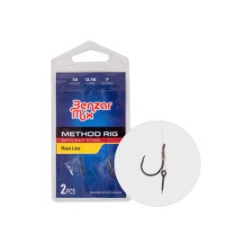   Benzar Mix Method Rig előkötött horog csalitüskével 12-es