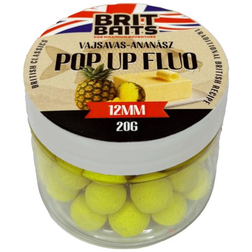 BritBaits Pop Up fluo Vajsavas-Ananász 12 mm