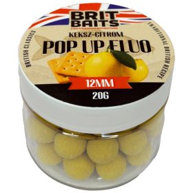 BritBaits Pop Up fluo Keksz-Citrom 12 mm