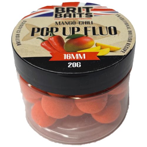 BritBaits Pop Up fluo Mangó-Chili 16 mm