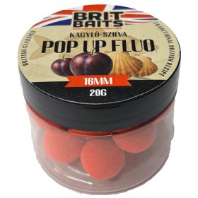 BritBaits Pop Up fluo Kagyló-Szilva 16 mm