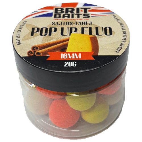 BritBaits Pop Up fluo 4xColor Mix Sajtos-Fahéj 16 mm