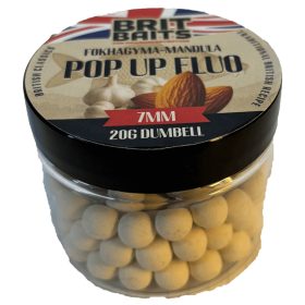BritBaits Pop Up fluo Fokhagyma-Mandula 7mm
