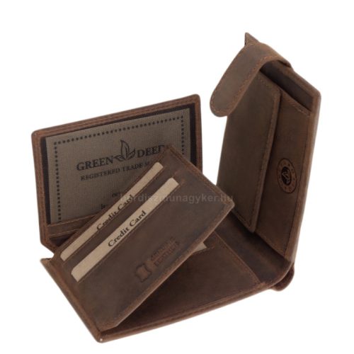 GreenDeed férfi pénztárca vadászbőr barna