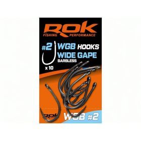   ROK WIDE GAPE Barbless szakáll nélküli teflon horog, 2-es méret
