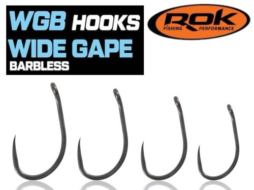 ROK WIDE GAPE Barbless szakáll nélküli teflon horog, 6-os méret